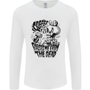 Coffee Raises Me from the Dead Skull Mens Long Sleeve T-Shirt White