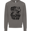 Coffee Raises Me from the Dead Skull Mens Sweatshirt Jumper Charcoal
