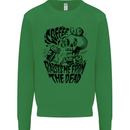 Coffee Raises Me from the Dead Skull Mens Sweatshirt Jumper Irish Green