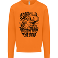 Coffee Raises Me from the Dead Skull Mens Sweatshirt Jumper Orange