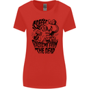 Coffee Raises Me from the Dead Skull Womens Wider Cut T-Shirt Red