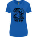 Coffee Raises Me from the Dead Skull Womens Wider Cut T-Shirt Royal Blue