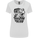 Coffee Raises Me from the Dead Skull Womens Wider Cut T-Shirt White