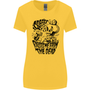 Coffee Raises Me from the Dead Skull Womens Wider Cut T-Shirt Yellow