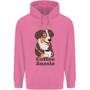Coffee & Aussie Australian Shepherd Funny Dog Mens 80% Cotton Hoodie Azelea