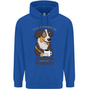 Coffee & Aussie Australian Shepherd Funny Dog Mens 80% Cotton Hoodie Royal Blue