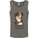 Coffee & Aussie Australian Shepherd Funny Dog Mens Vest Tank Top Charcoal