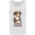 Coffee & Aussie Australian Shepherd Funny Dog Mens Vest Tank Top White