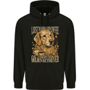 Coffee and Golden Retriever Funny Dog Mens 80% Cotton Hoodie Black