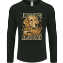 Coffee and Golden Retriever Funny Dog Mens Long Sleeve T-Shirt Black