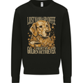 Coffee and Golden Retriever Funny Dog Mens Sweatshirt Jumper Black