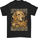 Coffee and Golden Retriever Funny Dog Mens T-Shirt 100% Cotton Black