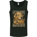Coffee and Golden Retriever Funny Dog Mens Vest Tank Top Black