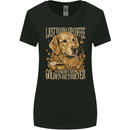 Coffee and Golden Retriever Funny Dog Womens Wider Cut T-Shirt Black