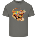 Colour Bearded Dragon Mens Cotton T-Shirt Tee Top Charcoal
