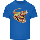 Colour Bearded Dragon Mens Cotton T-Shirt Tee Top Royal Blue