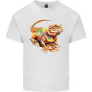 Colour Bearded Dragon Mens Cotton T-Shirt Tee Top White