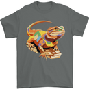 Colour Bearded Dragon Mens T-Shirt 100% Cotton Charcoal