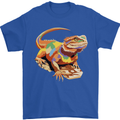 Colour Bearded Dragon Mens T-Shirt 100% Cotton Royal Blue