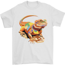 Colour Bearded Dragon Mens T-Shirt 100% Cotton White