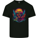 Colourful Dream Sunset Skull Kids T-Shirt Childrens Black