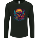 Colourful Dream Sunset Skull Mens Long Sleeve T-Shirt Black