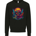 Colourful Dream Sunset Skull Mens Sweatshirt Jumper Black