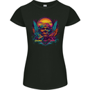Colourful Dream Sunset Skull Womens Petite Cut T-Shirt Black