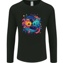 Colourful Kawaii Pisces Star Sign Zodiac Fish Mens Long Sleeve T-Shirt Black