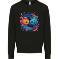 Colourful Kawaii Pisces Star Sign Zodiac Fish Mens Sweatshirt Jumper Black