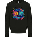 Colourful Kawaii Pisces Star Sign Zodiac Fish Mens Sweatshirt Jumper Black