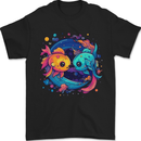 Colourful Kawaii Pisces Star Sign Zodiac Fish Mens T-Shirt 100% Cotton Black