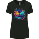 Colourful Kawaii Pisces Star Sign Zodiac Fish Womens Wider Cut T-Shirt Black