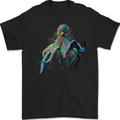 Colourful Octopus Ocean Life Scuba Diving Mens Gildan Cotton T-Shirt Black