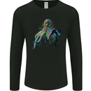 Colourful Octopus Ocean Life Scuba Diving Mens Long Sleeve T-Shirt Black