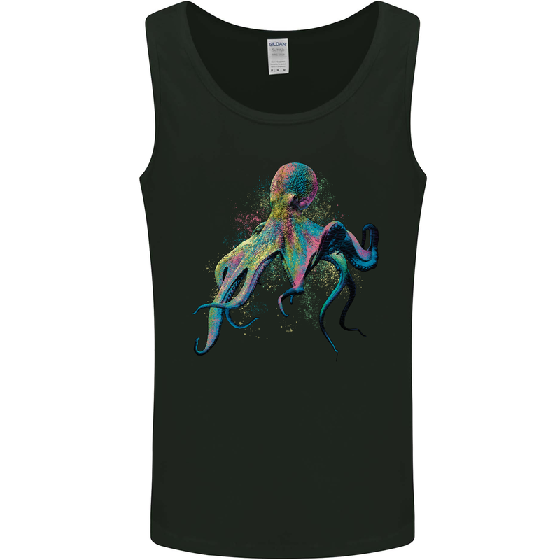 Colourful Octopus Ocean Life Scuba Diving Mens Vest Tank Top Black