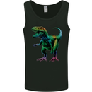 Colourful T-Rex Dinosaur Mens Vest Tank Top Black