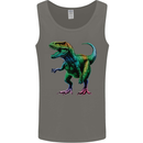 Colourful T-Rex Dinosaur Mens Vest Tank Top Charcoal