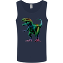 Colourful T-Rex Dinosaur Mens Vest Tank Top Navy Blue
