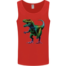 Colourful T-Rex Dinosaur Mens Vest Tank Top Red
