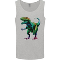 Colourful T-Rex Dinosaur Mens Vest Tank Top Sports Grey