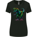 Colourful T-Rex Dinosaur Womens Wider Cut T-Shirt Black