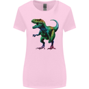 Colourful T-Rex Dinosaur Womens Wider Cut T-Shirt Light Pink