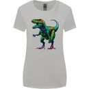 Colourful T-Rex Dinosaur Womens Wider Cut T-Shirt Sports Grey