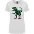 Colourful T-Rex Dinosaur Womens Wider Cut T-Shirt White