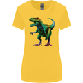 Colourful T-Rex Dinosaur Womens Wider Cut T-Shirt Yellow