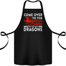 Come to the Welsh Side Dragons Wales Rugby Cotton Apron 100% Organic Black