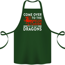 Come to the Welsh Side Dragons Wales Rugby Cotton Apron 100% Organic Forest Green