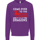 Come to the Welsh Side Dragons Wales Rugby Kids Sweatshirt Jumper Purple