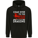 Come to the Welsh Side Dragons Wales Rugby Mens 80% Cotton Hoodie Black